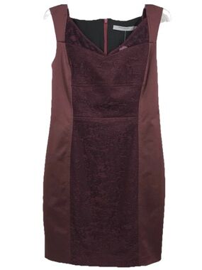 Marc New York Burgundy Textured Panel Satin Sheath Dress Size 2 - NWT